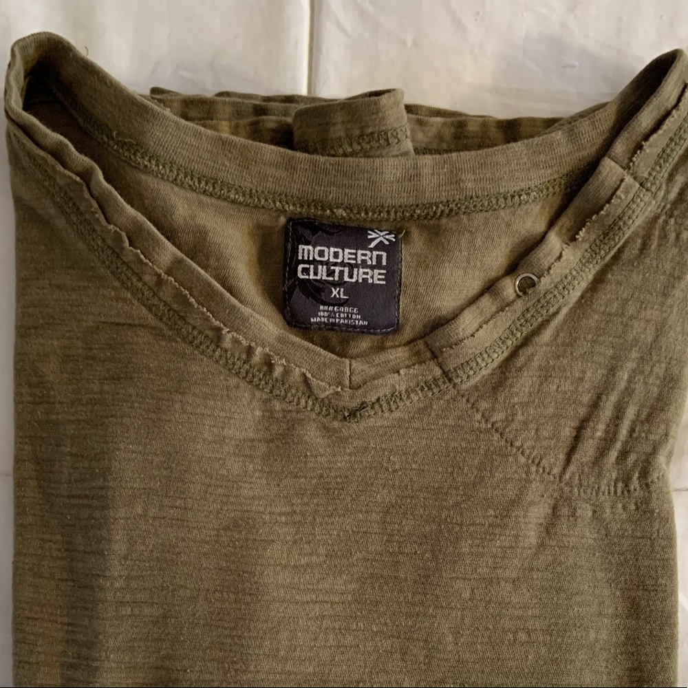Vintage Modern Culture T-shirt-olive green XL
